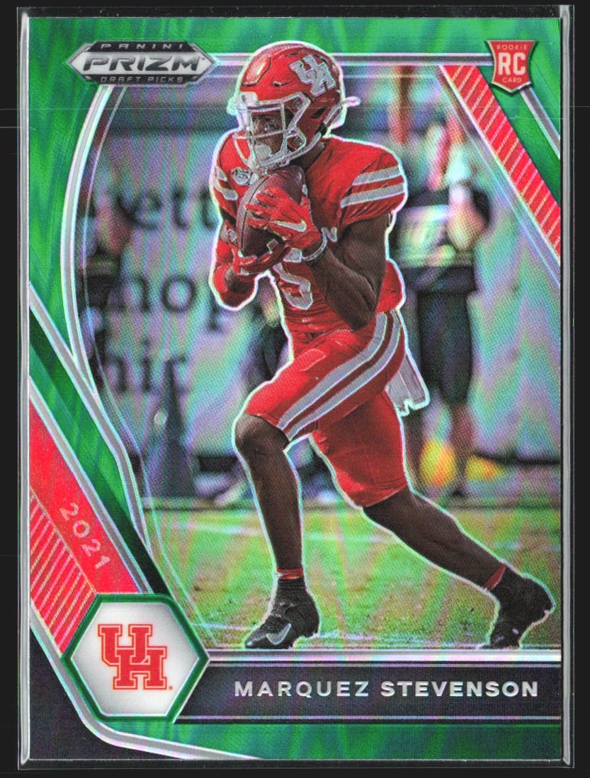 2021 Panini Prizm Draft Picks Marquez Stevenson Green Prizm #122 RC front