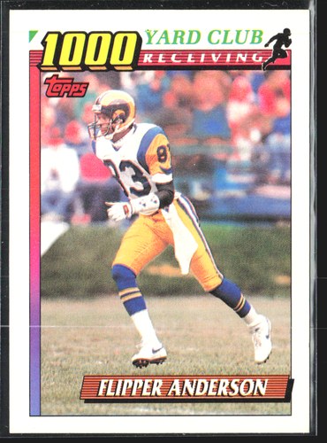 1991 Topps 1000 Yard Club Flipper Anderson Football Card Raw NM front