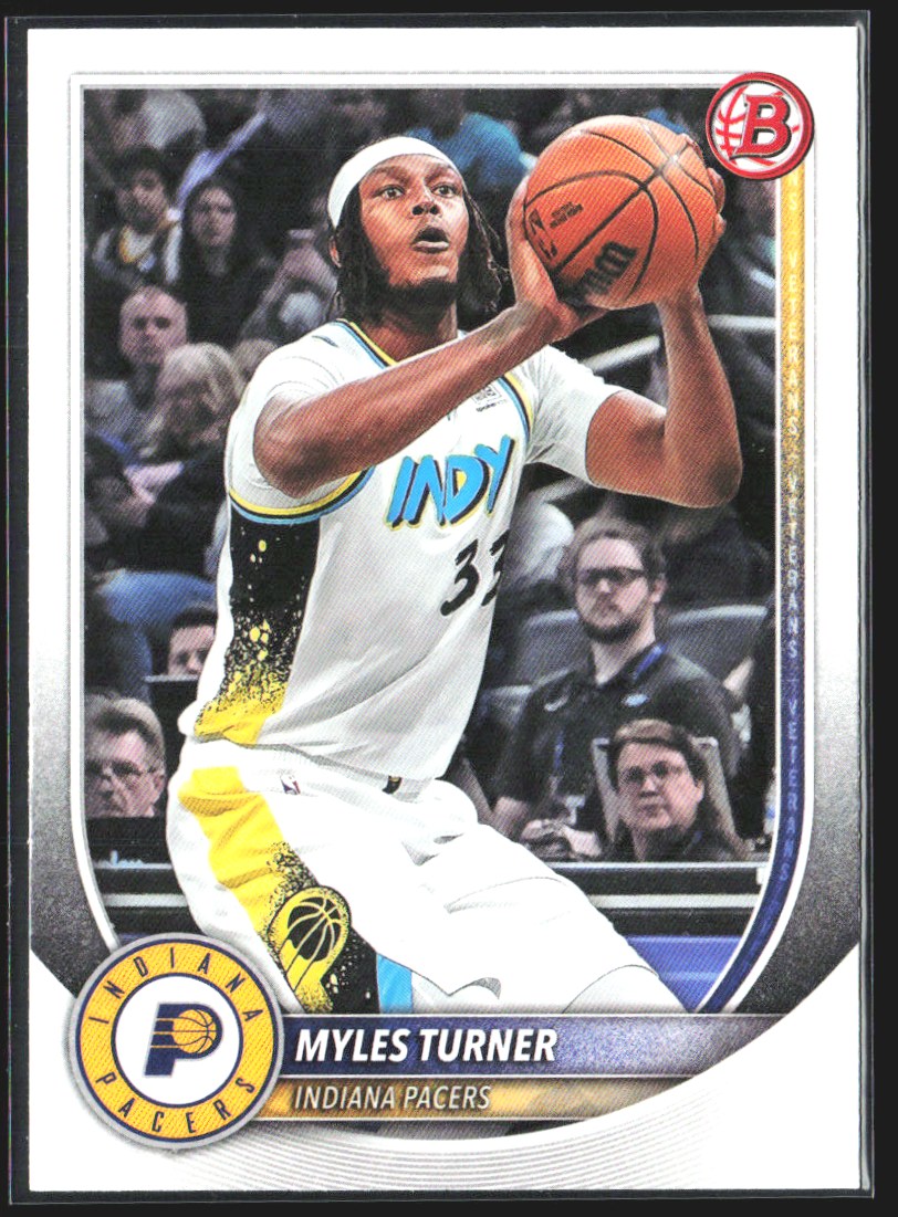 2023 Bowman Veterans Myles Turner #161 NBA Basketball Raw 🏀 front