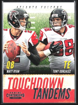 2013 Panini Contenders Matt Ryan & Tony Gonzalez #9 front